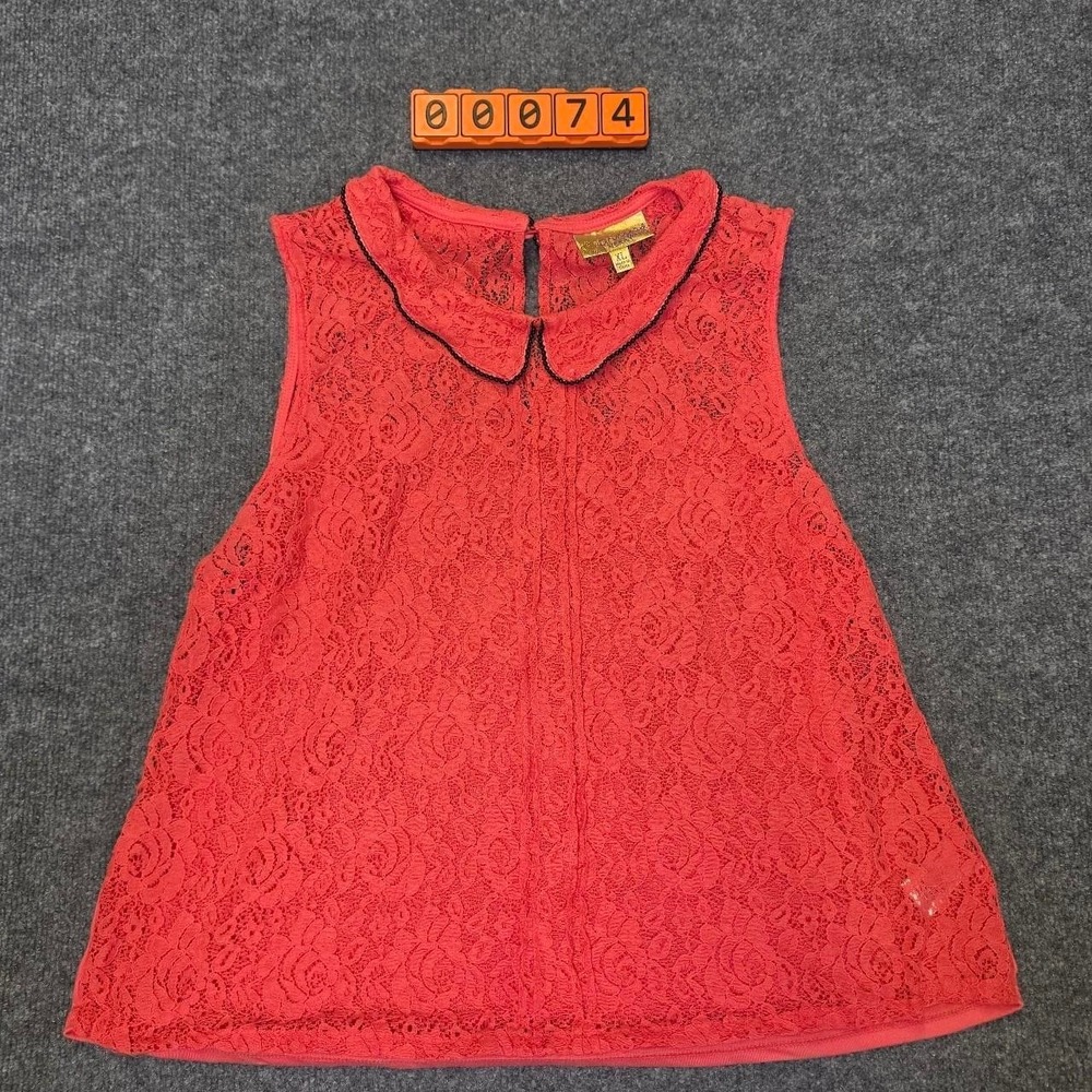 Princess Vera Wang Coral lace front womens shirt size XL